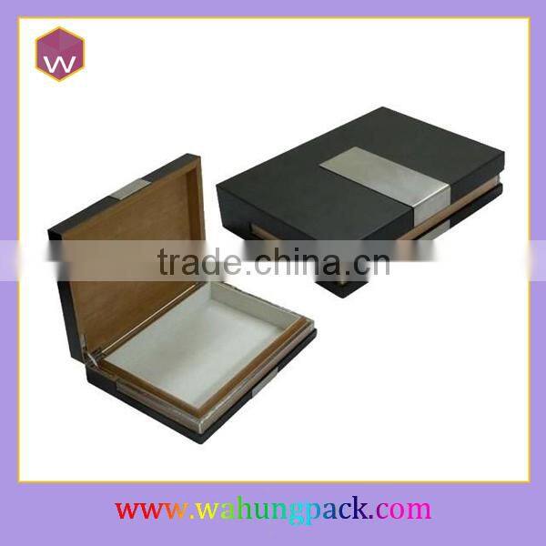 Small Square Black Perfume Box For Man/ Mini Wood Perfume Box Hinges