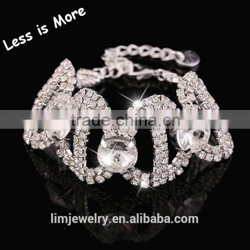 Silver & gold daily fashion alloy crystal bracelets jewelry