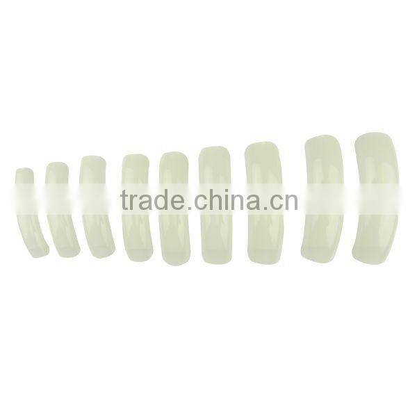 100 x Long Acrylic Nail Art False Fake Nail Tips Beige/Natural