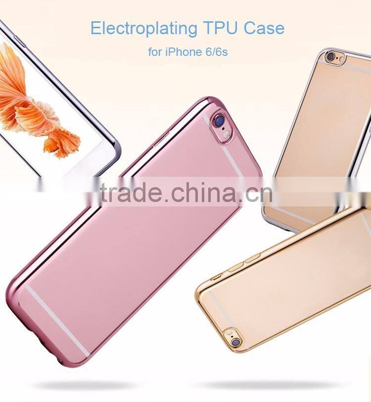 Manufacturer case for iphone 6 tpu case electroplate middle frame mirror case