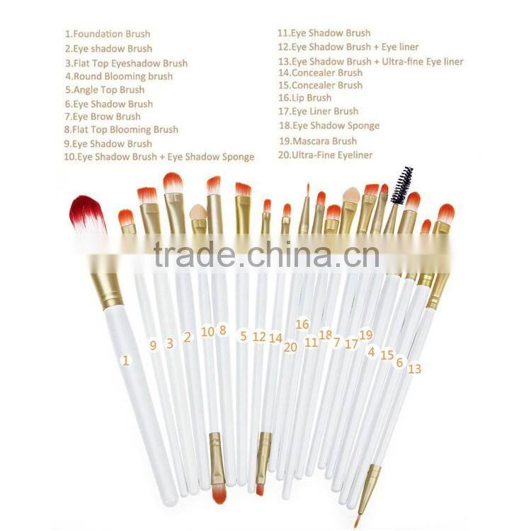 Black 20pcs Eyeshadow Makeup Brush Set