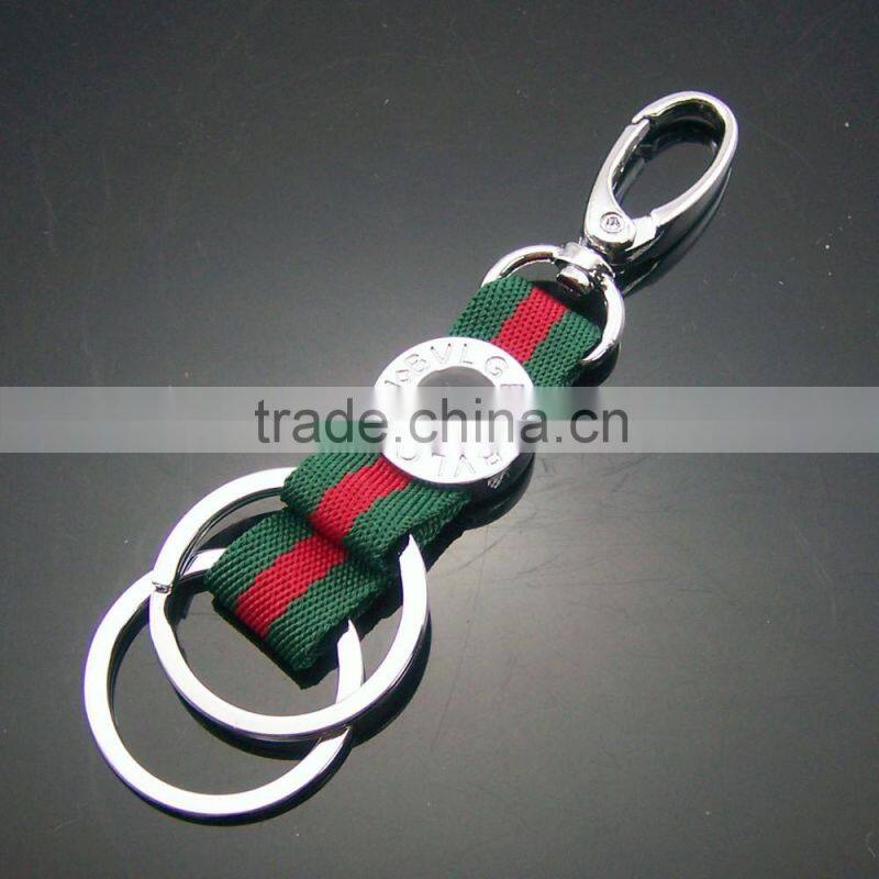 Hot Selling HPK201 Promotional Fabric Alloy Carabiner Keychain