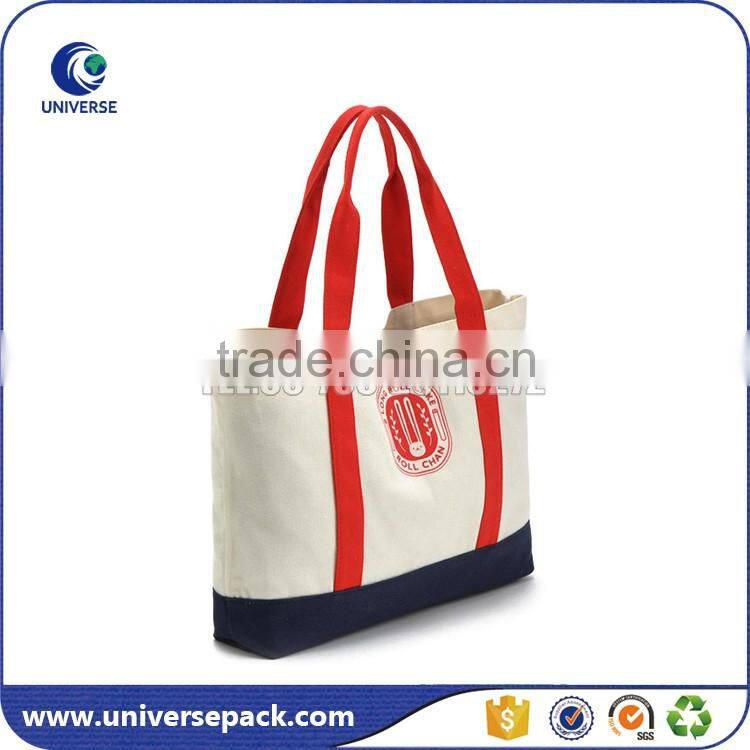 fashion blank canvas tote bag with inside pocket