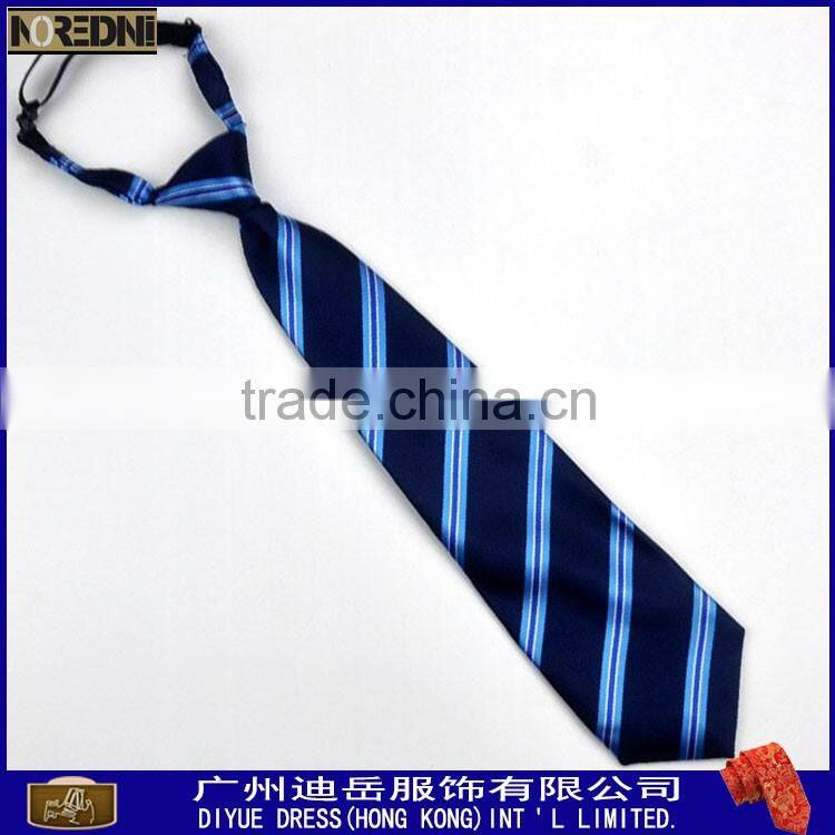 Custom 100%polyester elastic tie for school uniform neckties