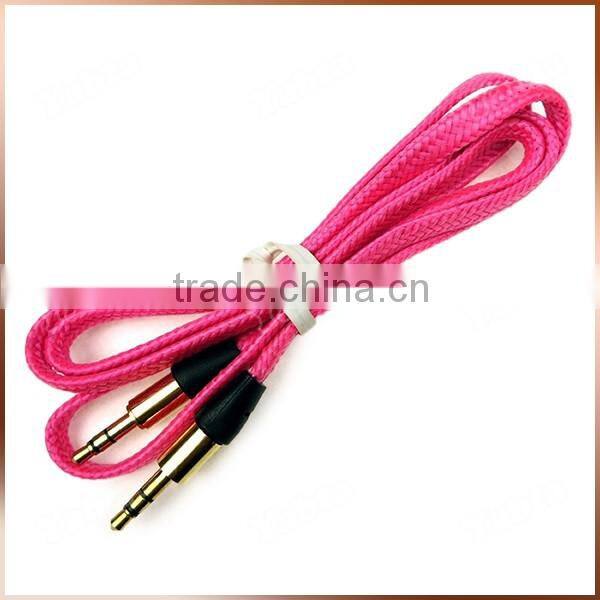 120cm Male To Male Shoelace Flat Braided 3.5mm Audio Cable