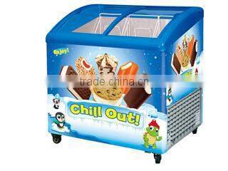 curved glass door deep freezer 100-700l