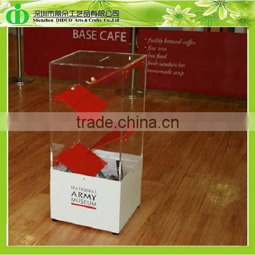 DDD-0118 Trade Assurance Chinese Factory Wholesale Acrylic Donation Box With Stand