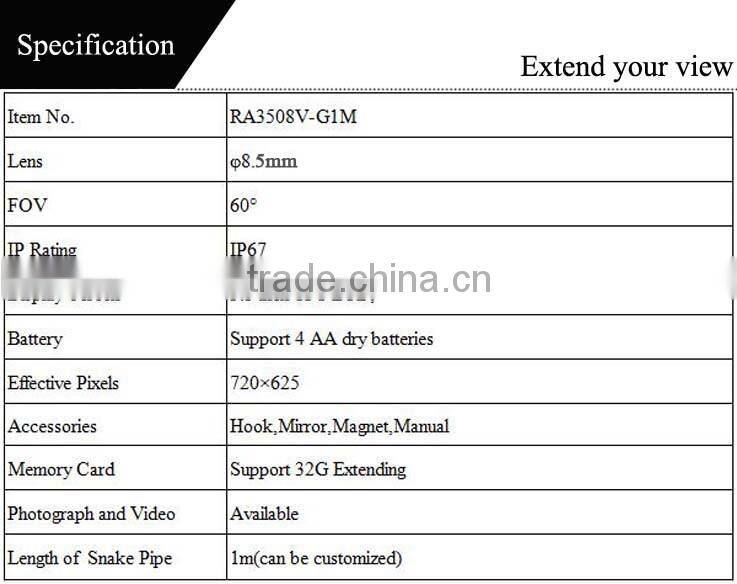 3.5" HD TFT LCD IP67 NDT Industrial Endoscope Testing Equioment