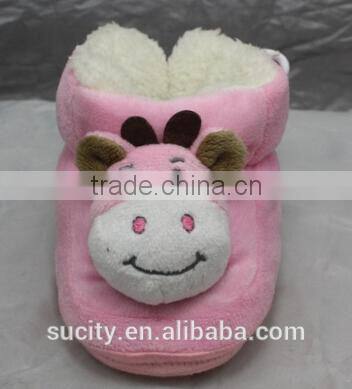 wool feel fabric newborn baby moccasin shoe pattern in animal shape