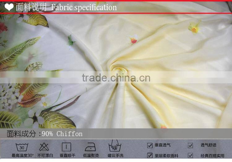 2016 new European women's Beach Resort plus size slim Chiffon Dress