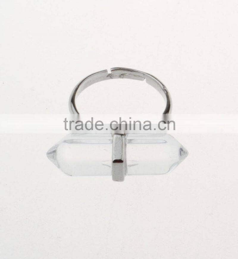 Adjustable Ring with Big Fake Diamond