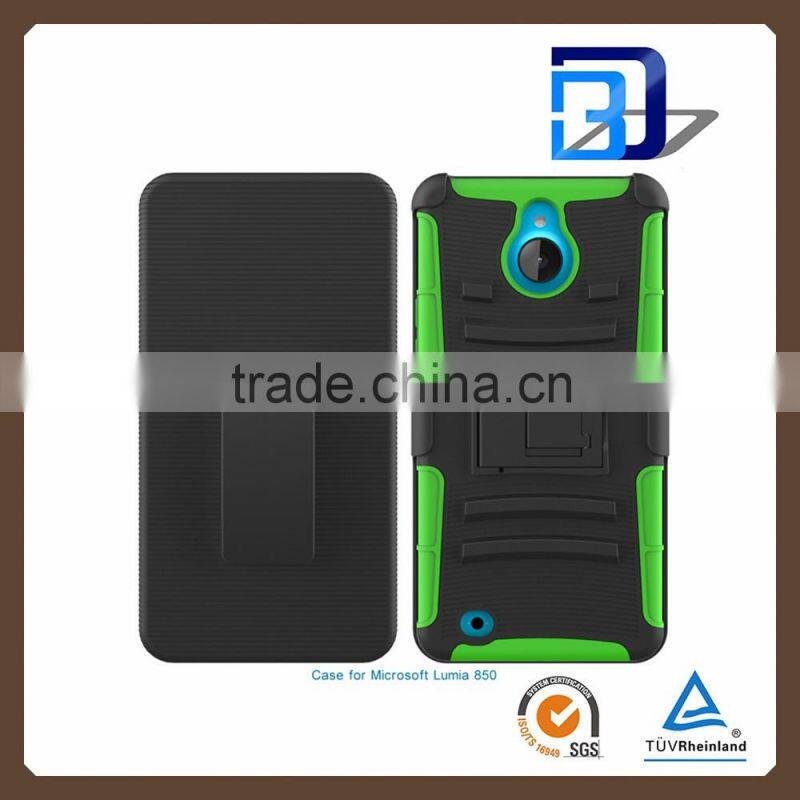 buy from china online 3 in 1 Holster Silicone + PC Hybrid Handy Kickstand Belt Clip Case for Microsoft Lumia 850 accessories