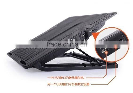 Best selling adjustable 2 usb notebook cooler stand , laptop cooling pad ,laptop stand holder
