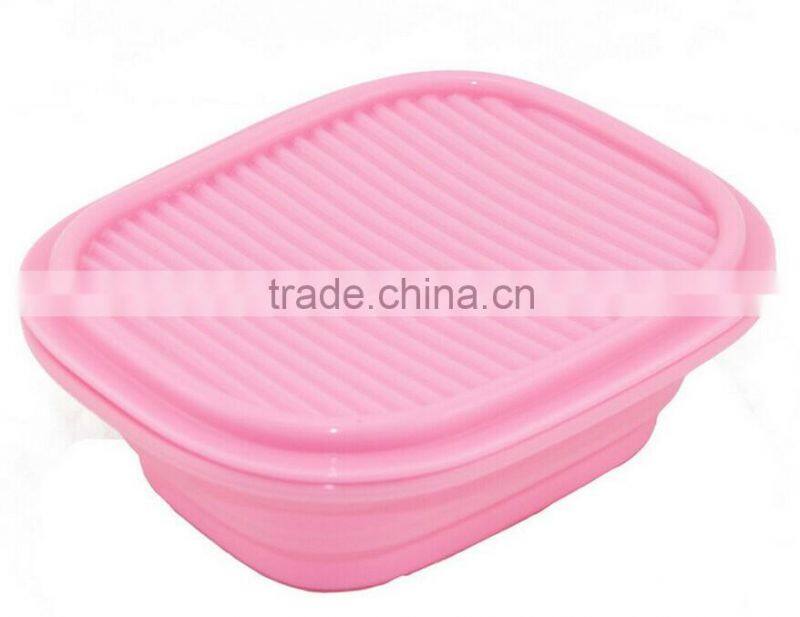 Silicone Collapsible Lunch box food container foldable bowl