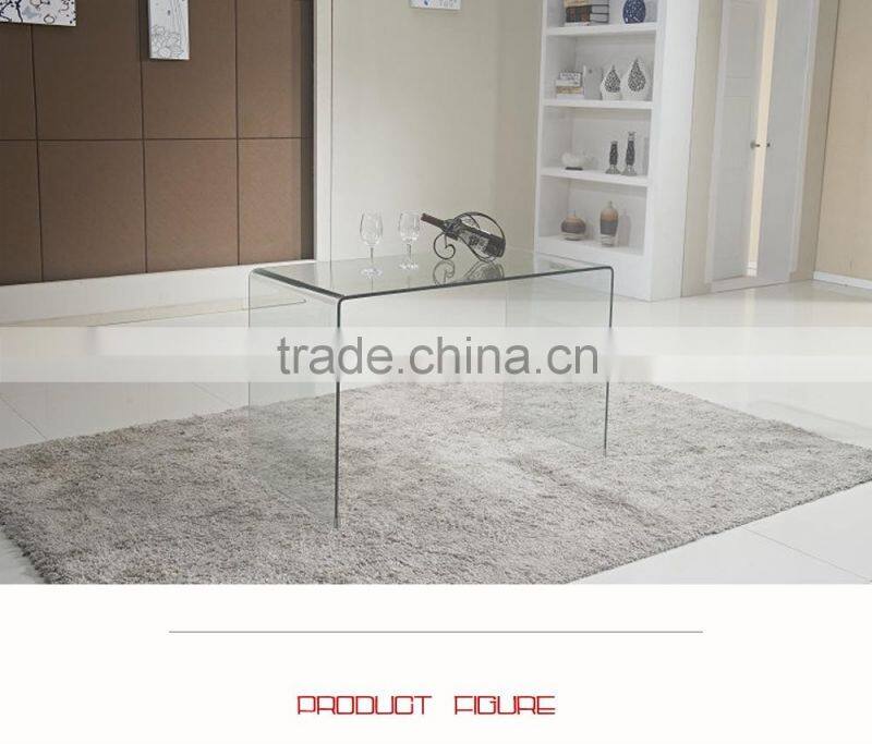 Luxury wall mounted curved glass console table