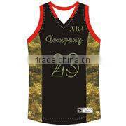 Yellow 100% Polyester Dry Fit Basketball Sportswear Jersey