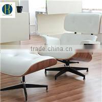 Replica Inspired Designer Shell Chair - Walnut & Black Leather New HY2007