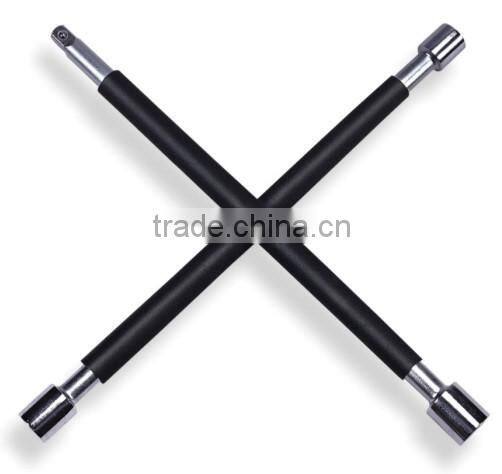 Cross Rim Wrench With Dipped Handle