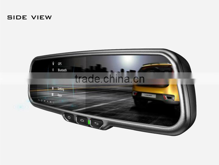 Multifunctional Gps navigation car rear view mirror with full hd dual records and wifi