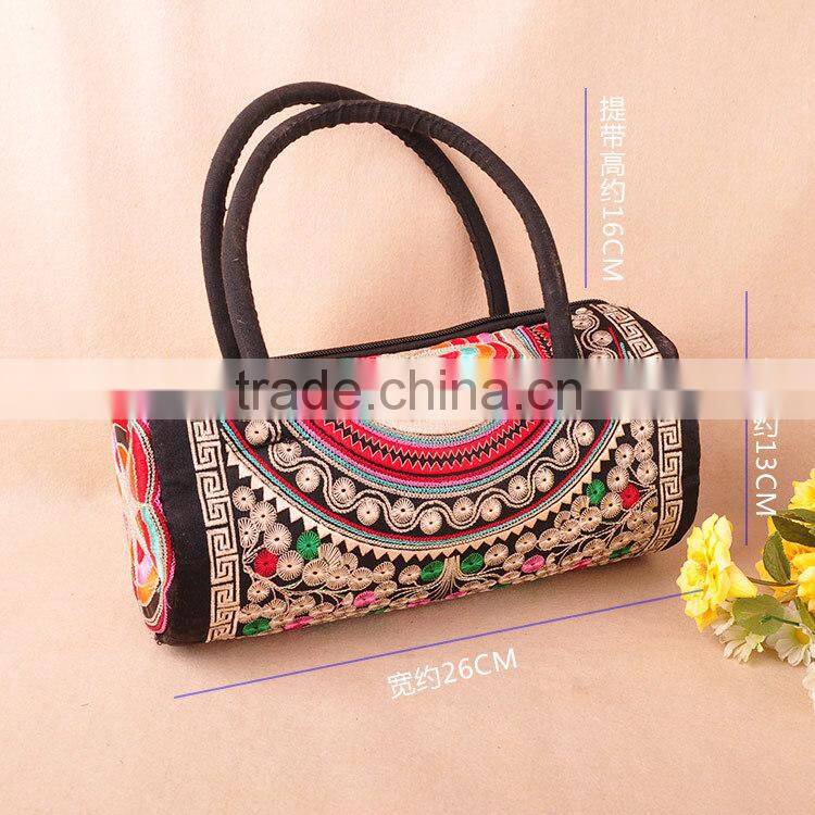 Hot selling cotton fabric ethnic embroidery tribal handbag for women