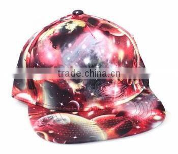 Custom 6 Panel Galaxy Pattern Hip Hop Print Snapback Hat
