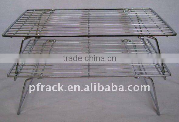 Double layers chrome metal folding rack P-0514