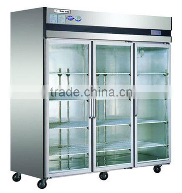 double glass doors display refrigerator