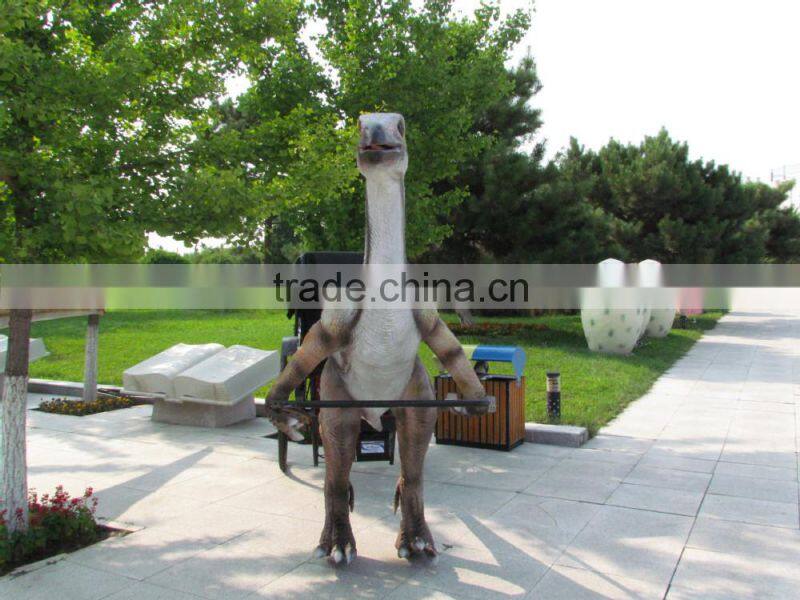 Amusement Park Equipment Animatronic Dinosaur Pulling Car