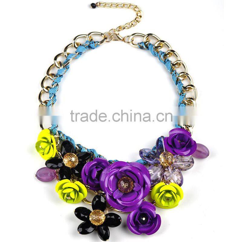 Flower necklace love forever christmas jewelry colored rosary