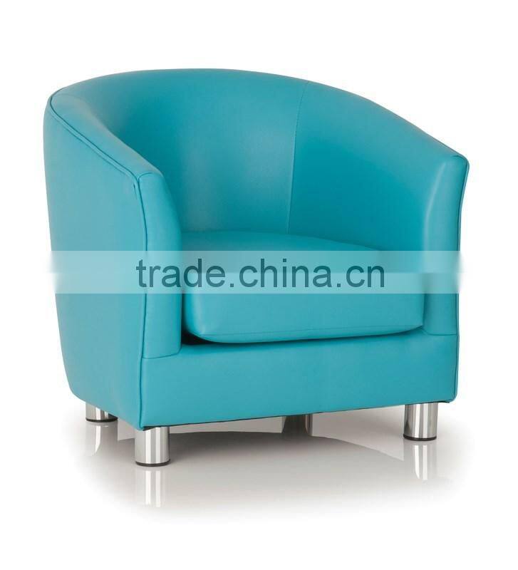 Modern leather sofa chair with metal legs wood frame armchair used for hotel living room