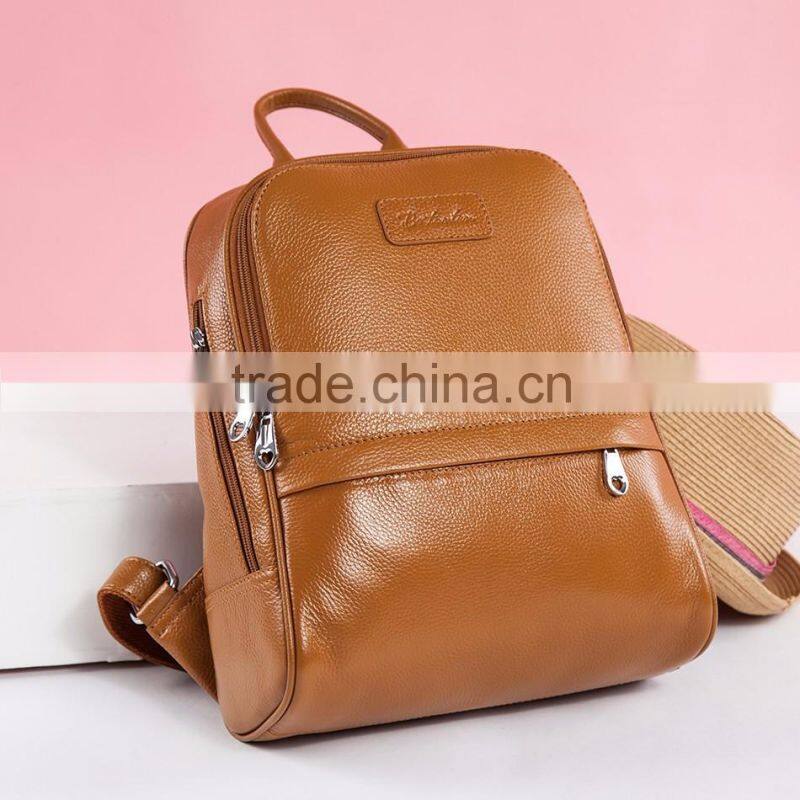 leather day backpack bag school bag girls laptop shoulders bag