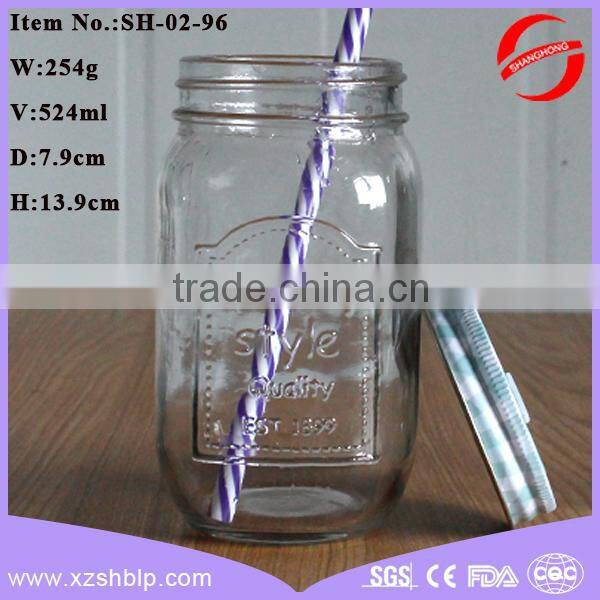 new products custom made embossed logo glass mason jar
