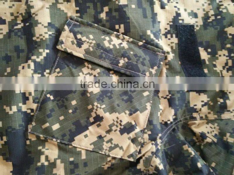 Custom made 60% cotton 40% polyester ripstop grey digital camouflage print army combat uniform summer short sleeve jacket