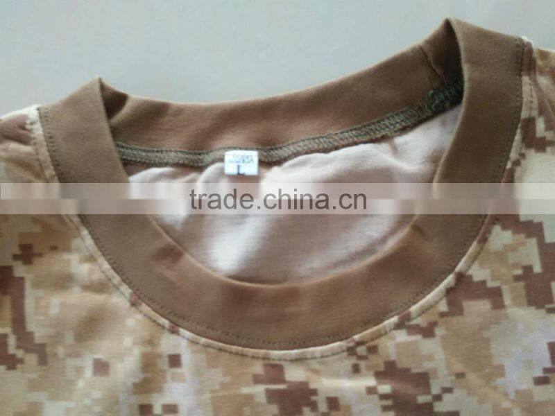 OEM65% polyester 35% cotton jersey brown digital full print camouflage round neck military T shirt