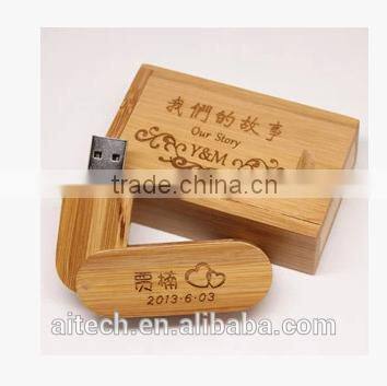 Customized Box and Wood USB Flash Drive 1GB 2GB 4GB 8GB 16GB 32GB wedding gift