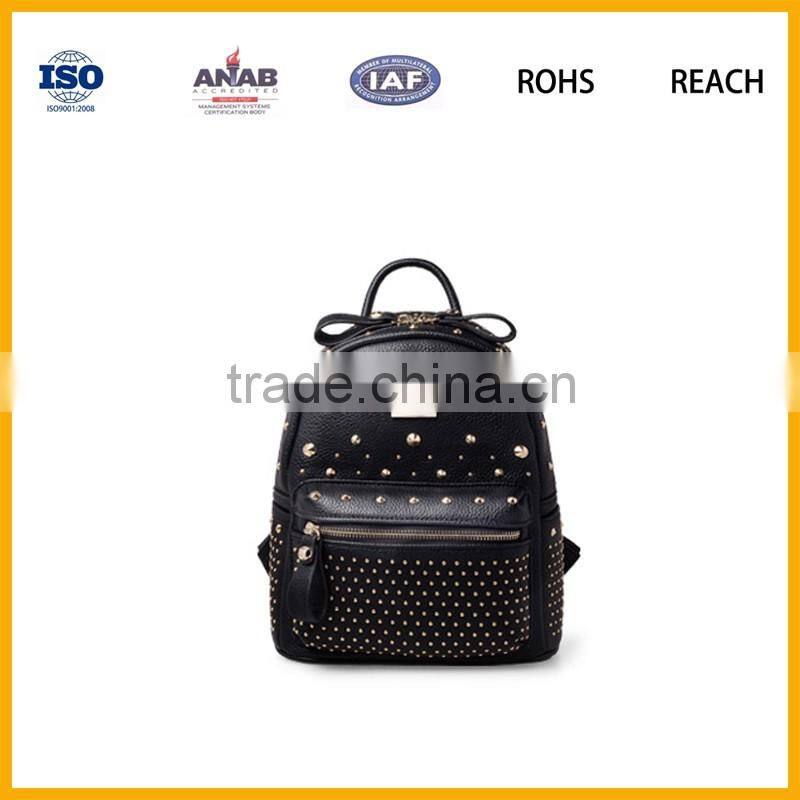 2016 wholesale fashion custom women high school leather laptop bag backpack