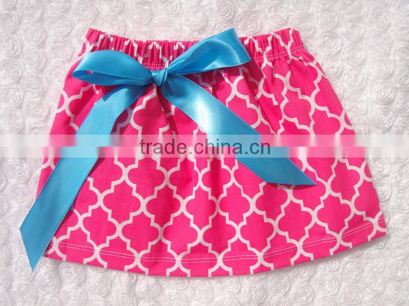 Kids Clothing Wholesale Cheap Red Cotton Skirt For Girl Fashion Quatrefoil Pettiskirts Skirt for Kids Young Girls Mini Skirt