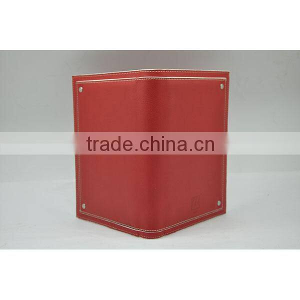 Fashion pu double wire notebook with large pocket on cover