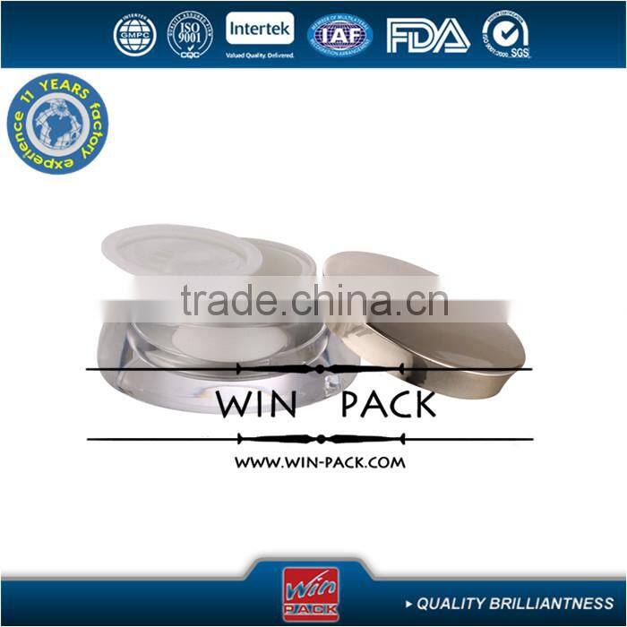 15G 30G set series cream acrylic jar, clear color injection with aluminum cap