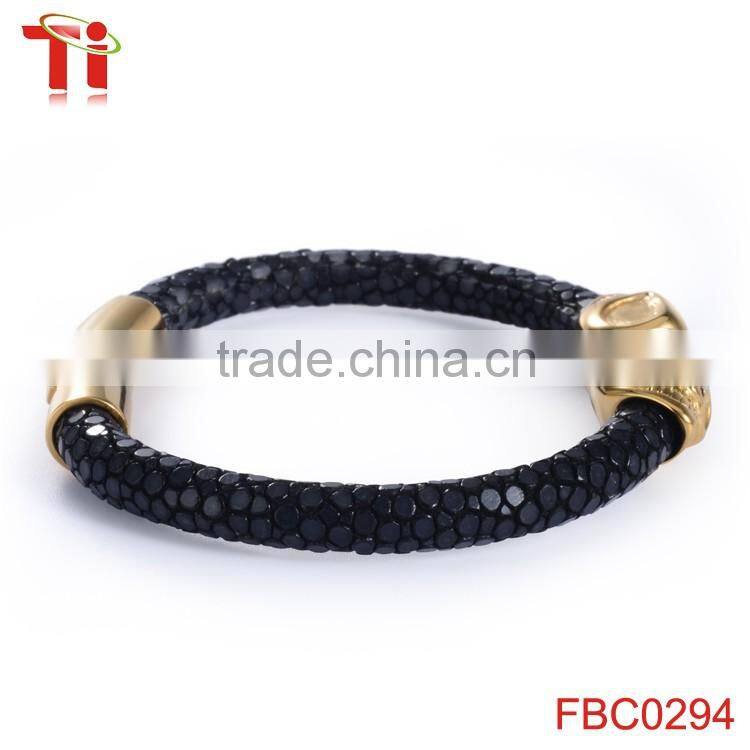 Ti Aohua gold plated metal bracelet jewelry set, Unisex Skull beads cuff bracelet jewelry accessory