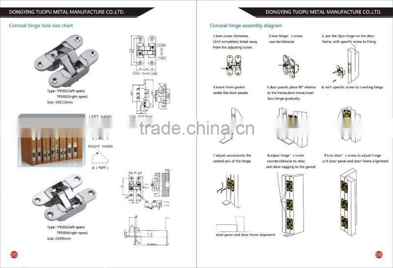 25X118X18mm Door Invisible Hinge,SSS Surface Invisible Hinge,SUS 304 Invisible Hinge with 8 Holes