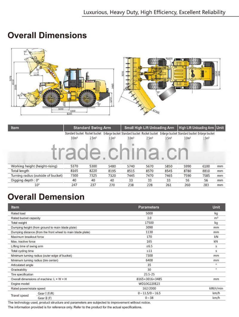Construction Machine Front End Loader XCMG ZL50GN