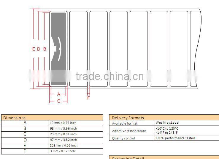 9654 UHF RFID Tag 860-960mhz RFID antenna sale price inventory smart rfid label for management