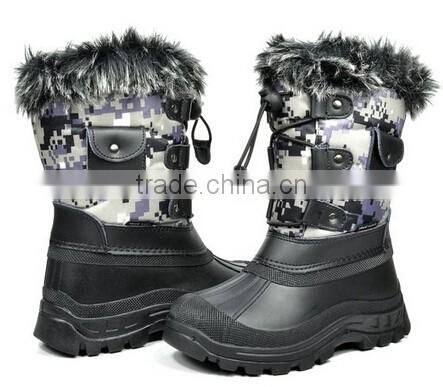 KSNOW New Everyday Little Kid/Big Kid Insulated Fur Insole Lace Up Winter Snow Boots