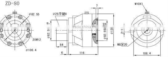 ZD 80 20-25 Bar Pressure Steel Hydraulic Brakes