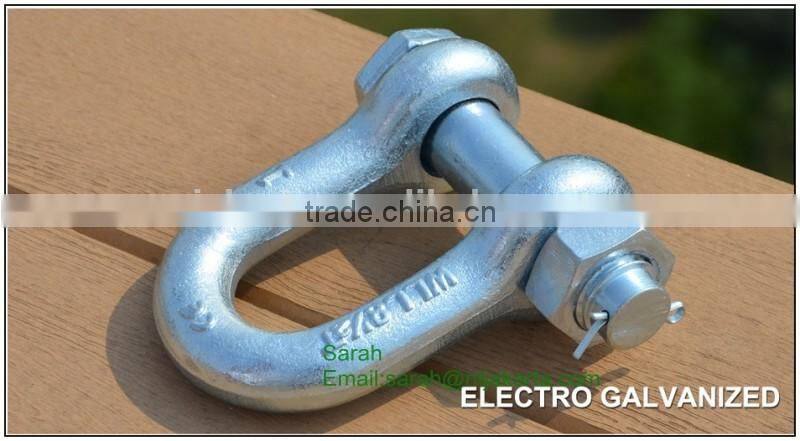 US Type Bolt and Nut Steel Drop Forged Safety Chain Shackle for sales