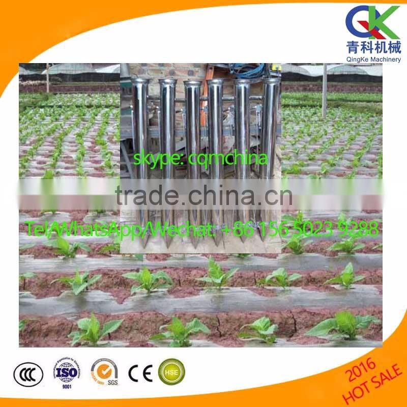 Transplanter for vegetable seedlings used for plastic film in greenhouse