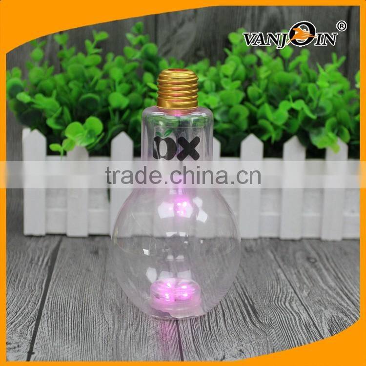 200ML - 700ML Bulb Shape Plastic Juice Cup , Light Bulb Candy Plastic Bottle