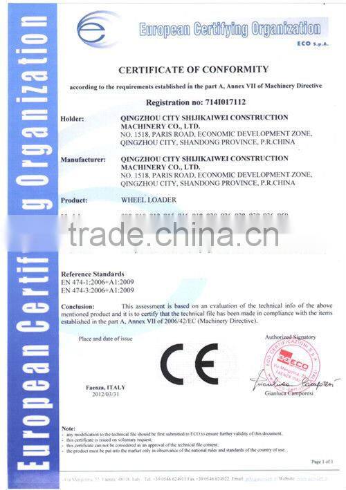 High quality ZL15F mini wheel loader with CE Certificate