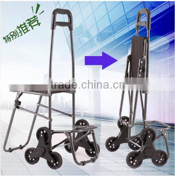 Stair Climbing Rolling Shopping Multipurpose Laundry Utility Cart with Seat